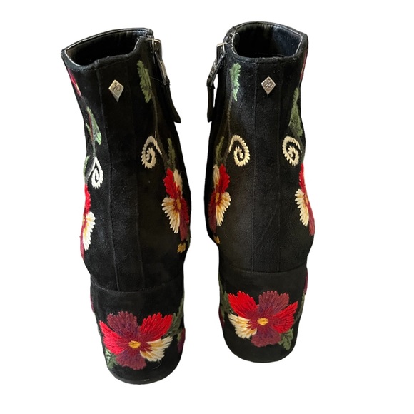 Sam Edelman Floral, Embroidered, Suede + Leather Heel Booties - Picture 10 of 13